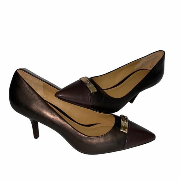 Coach Leather Zan Mat Calf Pump Shoes size 5B - Picture 2 of 13